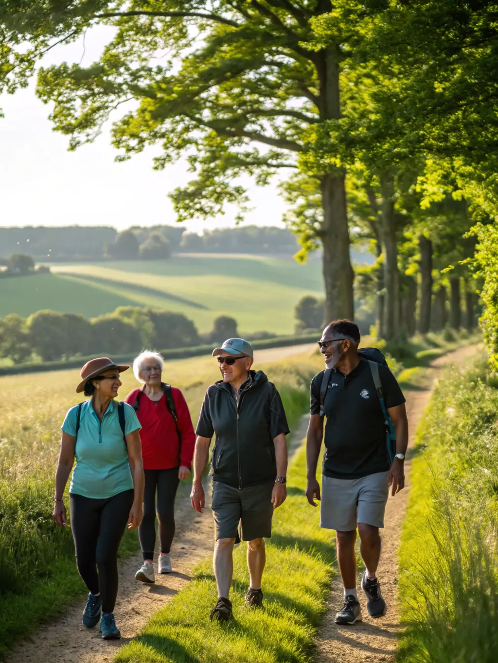 A group of people participating in an outdoor recreational activity, such as hiking or team-building exercises, in the Belledonne mountains, illustrating the club's commitment to overall fitness and well-being.